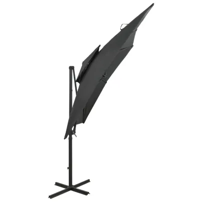 Umbrelă Consolă Dublu Înveliș Antracit 250x250 cm | Livrare Gratuită