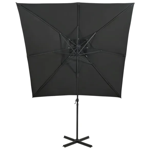 Umbrelă Consolă Dublu Înveliș Antracit 250x250 cm | Livrare Gratuită
