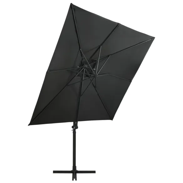 Umbrelă Consolă Dublu Înveliș Antracit 250x250 cm | Livrare Gratuită
