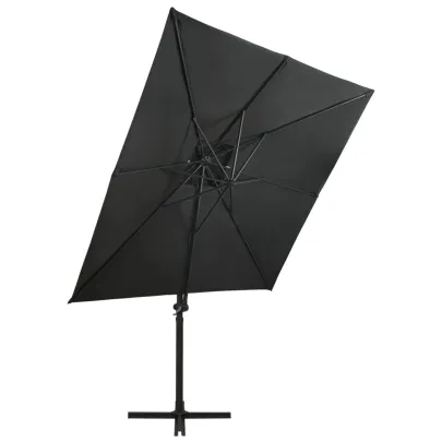 Umbrelă Consolă Dublu Înveliș Antracit 250x250 cm | Livrare Gratuită
