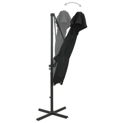 Umbrelă Consolă Dublu Înveliș - Negru 250x250 cm | Livrare Gratuită
