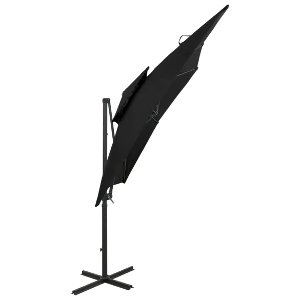 Umbrelă Consolă Dublu Înveliș - Negru 250x250 cm | Livrare Gratuită