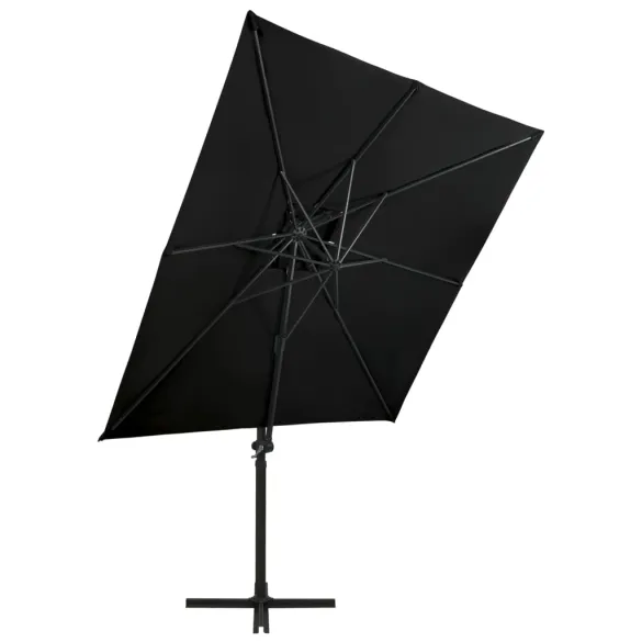 Umbrelă Consolă Dublu Înveliș - Negru 250x250 cm | Livrare Gratuită