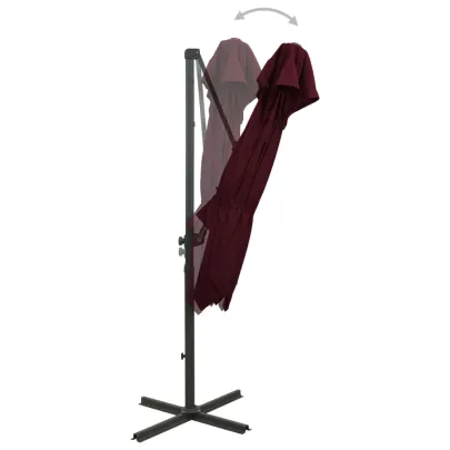 Umbrelă suspendată dublu roșu bordo 250x250 cm - Livrare gratuită