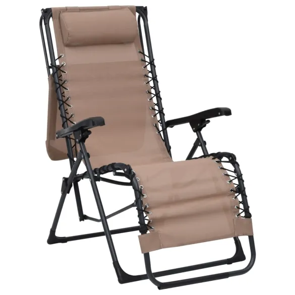 Set 2 Scaune Șezlong Pliabile Gri - Comandă cu Livrare Gratuită