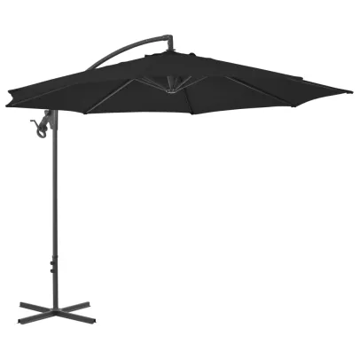 Umbrelă consolă oțel 300 cm negru | Protecție UV | Livrare gratuită