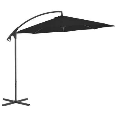 Umbrelă consolă oțel 300 cm negru | Protecție UV | Livrare gratuită