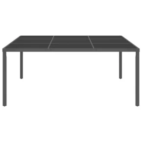 Masă Exterior Patrată Antracit 170x170 cm - Oțel și Sticlă 2