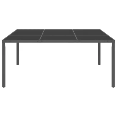 Masă Exterior Patrată Antracit 170x170 cm - Oțel și Sticlă