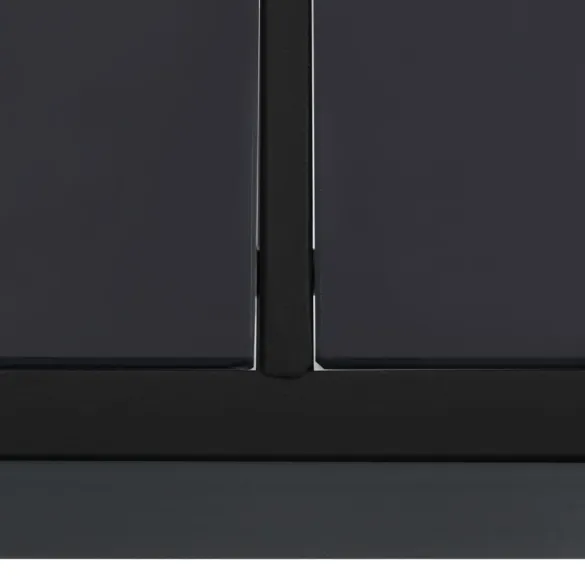 Masă Grădină Sticlă - Oțel Negru - 150x90 cm