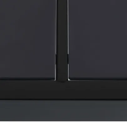 Masă Grădină Sticlă - Oțel Negru - 150x90 cm