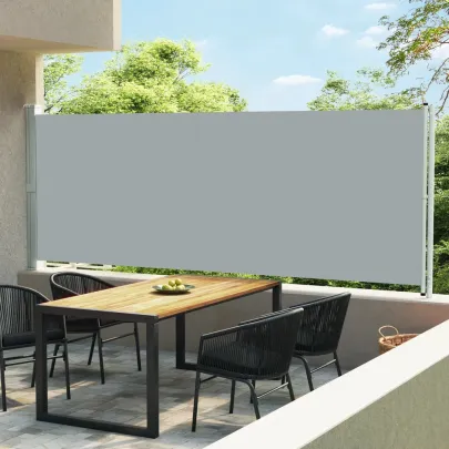 Copertină Laterală Retractabilă Gri 600x170 cm | Livrare Gratuită