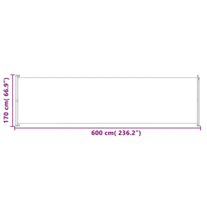 Copertină Laterală Retractabilă Gri 600x170 cm | Livrare Gratuită