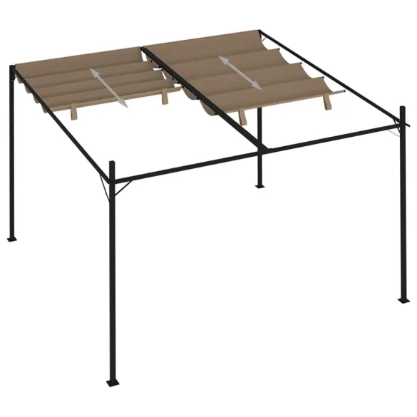 Pavilion Retractabil Gri Taupe 3x3m - Livrare Gratuită