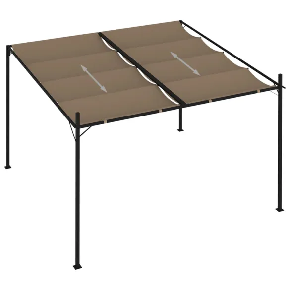 Pavilion Retractabil Gri Taupe 3x3m - Livrare Gratuită