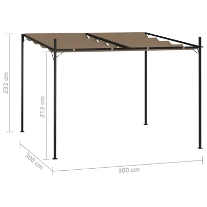 Pavilion Retractabil Gri Taupe 3x3m - Livrare Gratuită