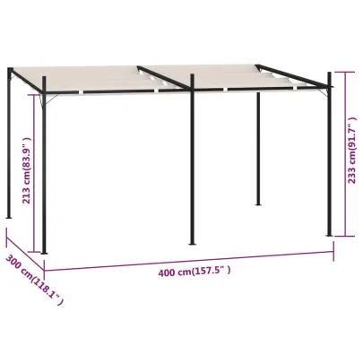 Pavilion Retractabil Crem 4x3m | Livrare Gratuită