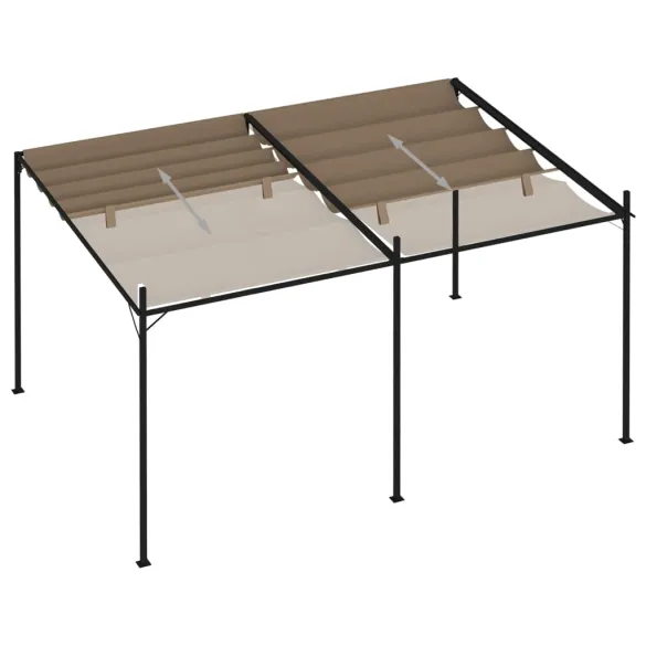 Pavilion Retractabil Gri Taupe 400x300 cm | Livrare Gratuită