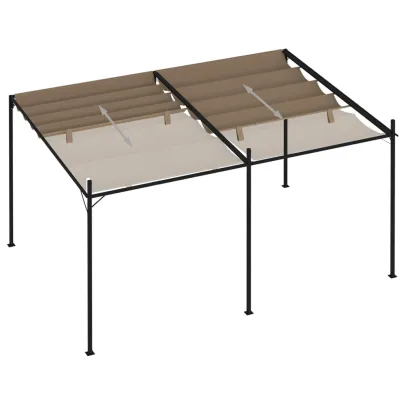 Pavilion Retractabil Gri Taupe 400x300 cm | Livrare Gratuită