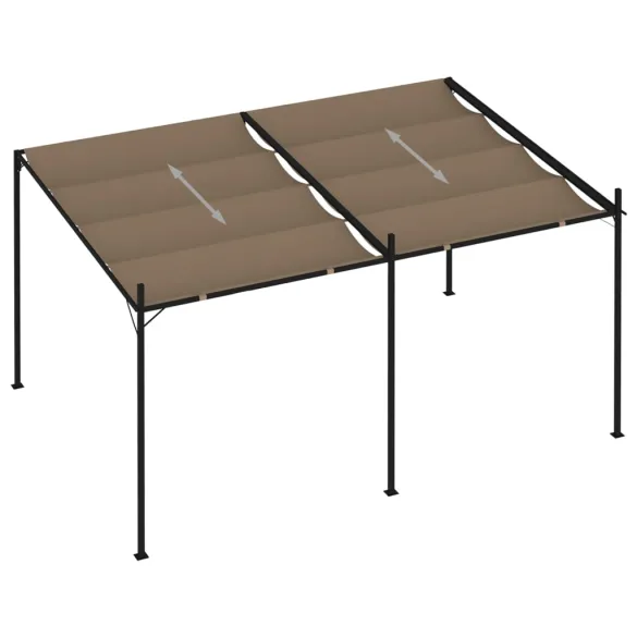 Pavilion Retractabil Gri Taupe 400x300 cm | Livrare Gratuită