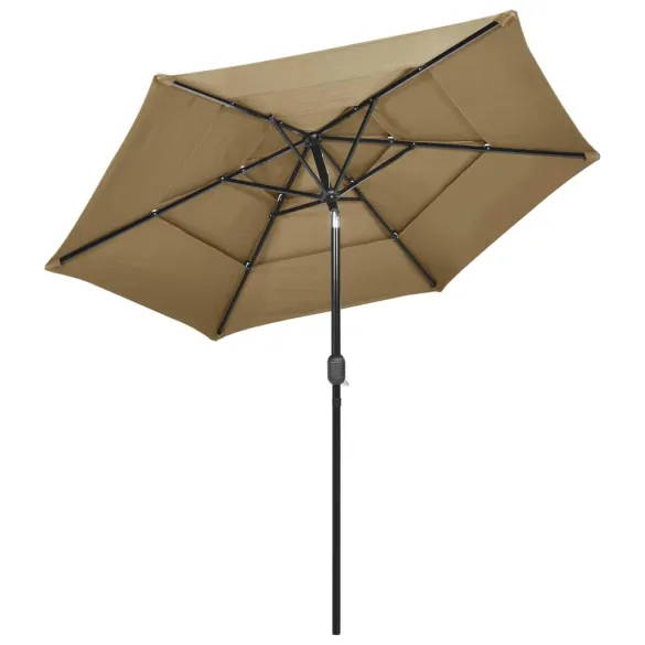 Umbrelă 3 Niveluri Grădină - Aluminiu - 2.5m - Livrare Gratuită