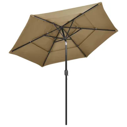 Umbrelă 3 Niveluri Grădină - Aluminiu - 2.5m - Livrare Gratuită