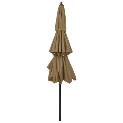 Umbrelă Grădină 3 Niveluri - Aluminiu, Gri Taupe, 3m
