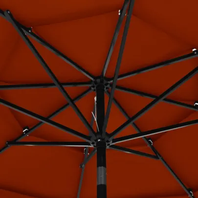 Umbrelă Grădină 3 Niveluri - Aluminiu, Cărămiziu, 3m | Livrare Gratuită