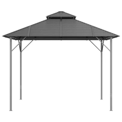 Pavilion Gradină Antracit 3x3m - Acoperiș Dublu | Livrare Gratuită