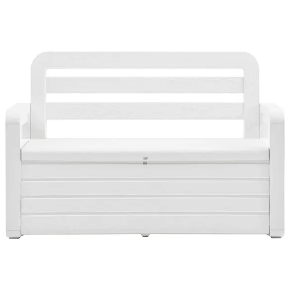 Bancă Grădină cu Depozitare Plastic Alb - 263L