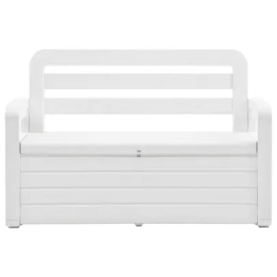 Bancă Grădină cu Depozitare Plastic Alb - 263L