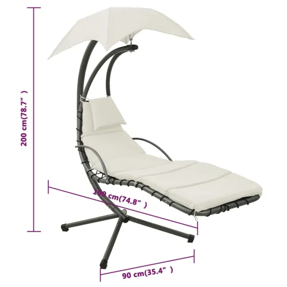 Balansoar Gradina Textil - Crem si Gri - Livrare Gratuita