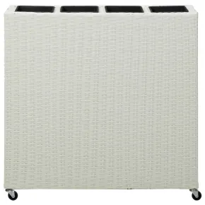 Strat Înălțat Grădină 4 Ghivece - Alb, cu Rote 2