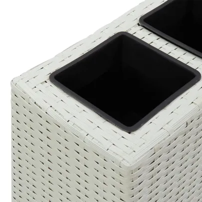 Strat Înălțat Grădină 4 Ghivece - Alb, cu Rote