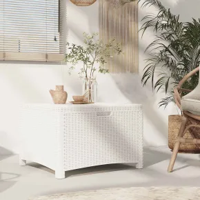 Cutie Depozitare Grădină Albă - Ratan PP - 60x54x41 cm