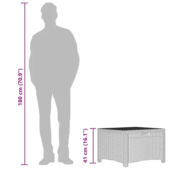 Cutie Depozitare Grădină Albă - Ratan PP - 60x54x41 cm
