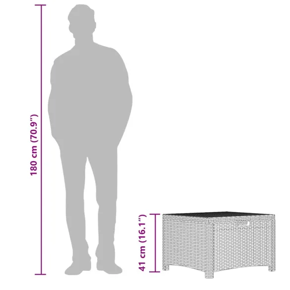 Cutie Depozitare Grădină Ratan - 60x54x41 cm - Maro