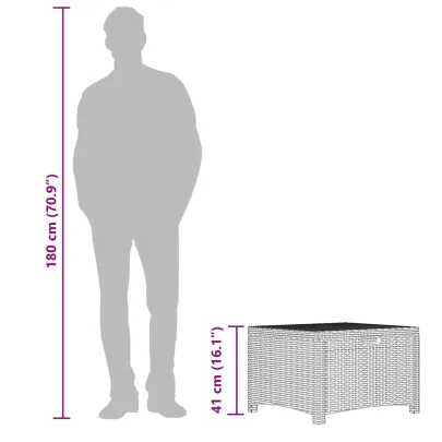 Cutie Depozitare Grădină Ratan - 60x54x41 cm - Maro