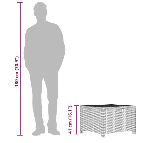 Cutie Depozitare Grădină Grafit - Ratan PP - 60x54x41 cm