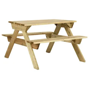 Masă de picnic cu bănci - lemn de pin tratat - Livrare Gratuită