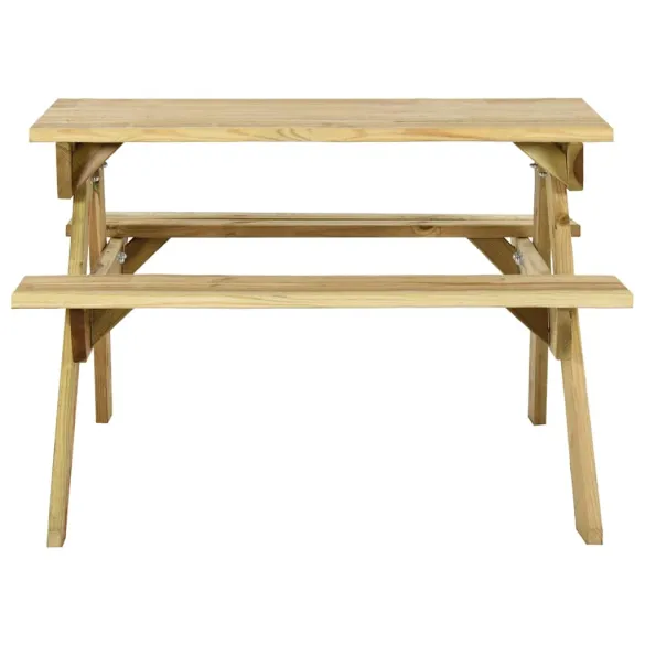 Masă de picnic cu bănci - lemn de pin tratat - Livrare Gratuită
