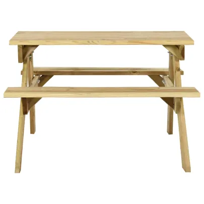 Masă de picnic cu bănci - lemn de pin tratat - Livrare Gratuită