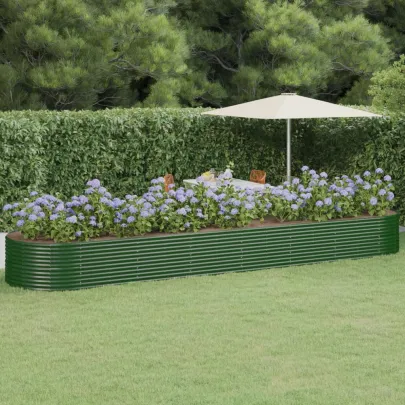 Jardinieră Grădină Verde Oțel | 584x140x68cm | Livrare Gratuită