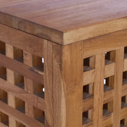 Cutie Depozitare Funie Lemn Tec - 80x40x40 cm | Livrare Gratuita