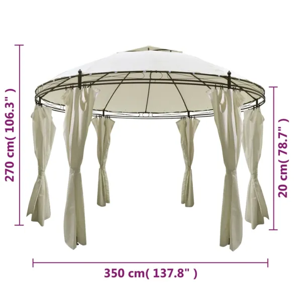 Pavilion Rotund cu Perdele 3,5x2,7m - Livrare Gratuită