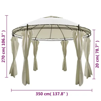 Pavilion Rotund cu Perdele 3,5x2,7m - Livrare Gratuită