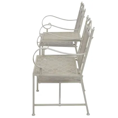 Bancă Grădină 2 Locuri Gri - Oțel Rezistent | Livrare Gratuită