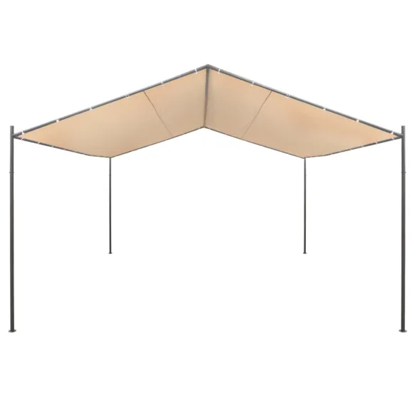 Pavilion Grădină 4x4m Bej - Cort Baldachin Oțel | Livrare Gratuită