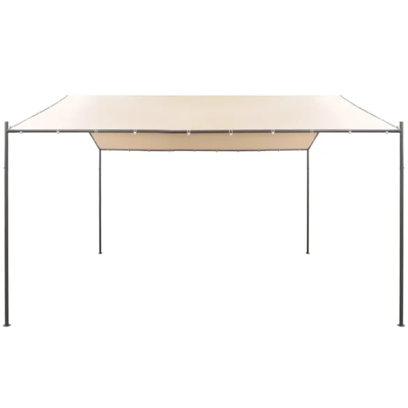 Pavilion Grădină 4x4m Bej - Cort Baldachin Oțel | Livrare Gratuită