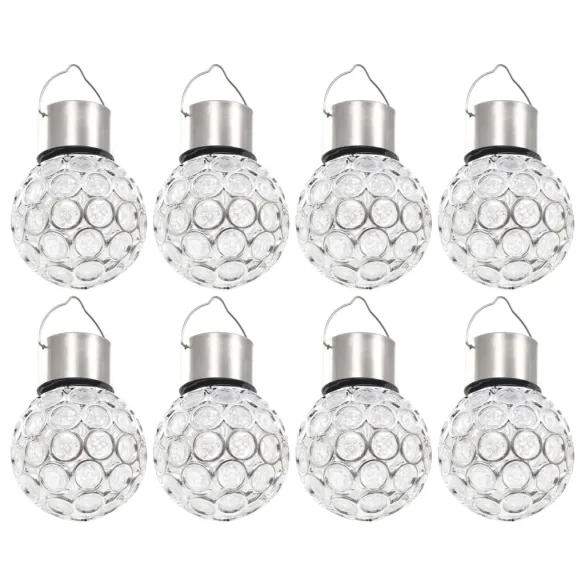 Lanterni Solare RGB LED pentru Gradina | 8 Bucati